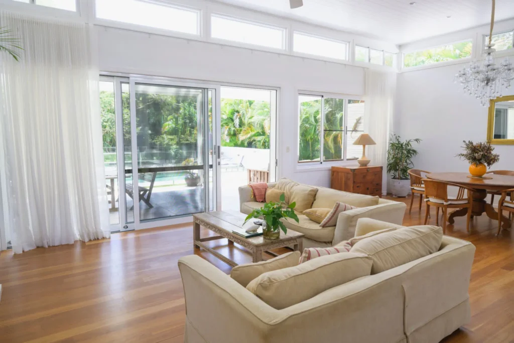 Spacious living area with natural light