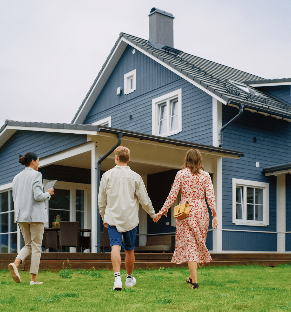 Real estate agent showing a home