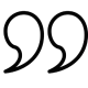 Quotation marks symbol in black