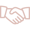 Icon of two hands shaking, symbolizing agreement or partnership.